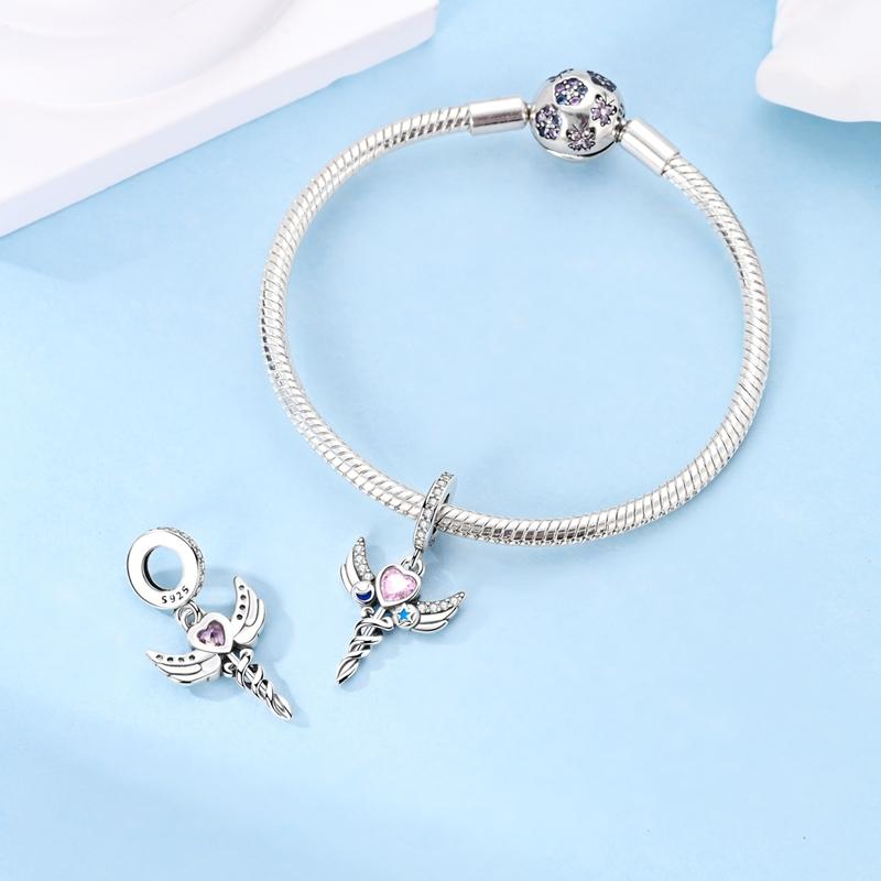 Kupfer Engel Schwert Wächter Anhänger Charms Perlen Schmuck Passend für Original Armband Halskette Für Frauen DIY Geschenke