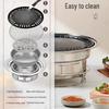 Korean Indoor/Outdoor Smokeless Charcoal Barbecue Grill - Stainless Steel BBQ Stove and Rack