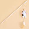 Cat Toys Feather Cats Stick Wooden Handle Sticks Cat Toy with Bell Scratch Resistant Feather Toys for Cats Teasing Pet Products