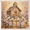 Pearl Painting 5D DIY Decorative Painting. Cute Birthday Gift. Handmade Art Painting. Pearl House Doves and Flowers