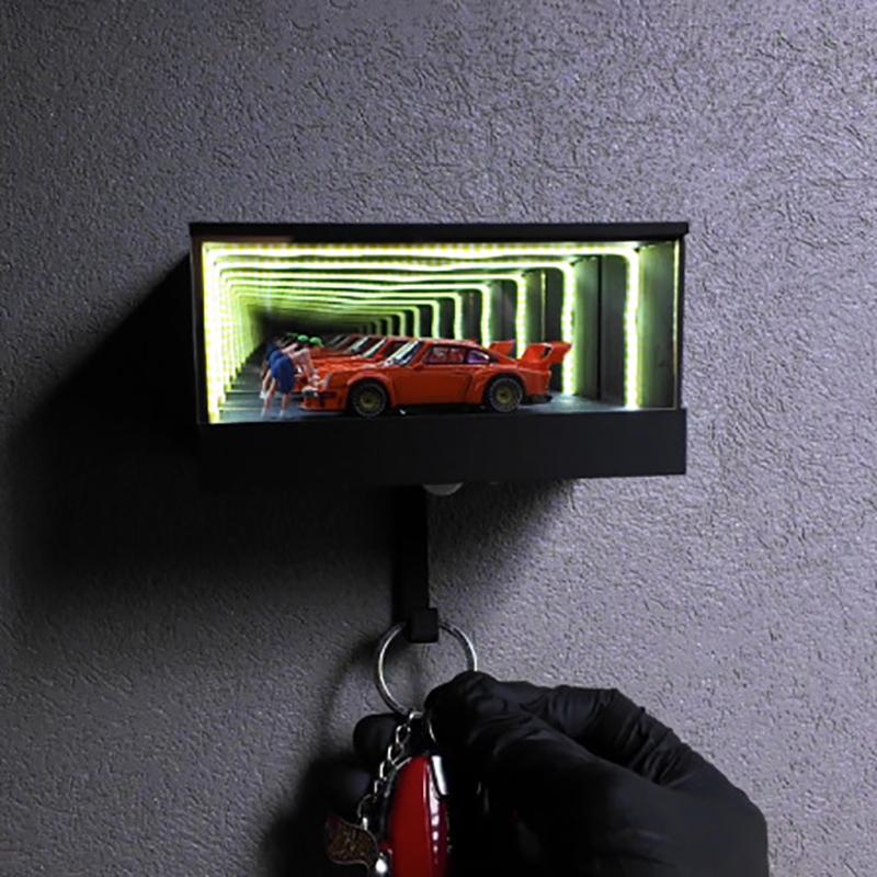 LED Işıklı Garaj Anahtarlığı Araba Tutkunu Anahtarlığı LED Sonsuzluk Aynalı Anahtarlık Araba Severlere Hediye Girişler İçin Kolay 1 Adet