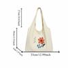 Korean Style Canvas Shoulder Bag Large Capacity Women's Armpit Bag Cute Flower Tote Bag  Girls