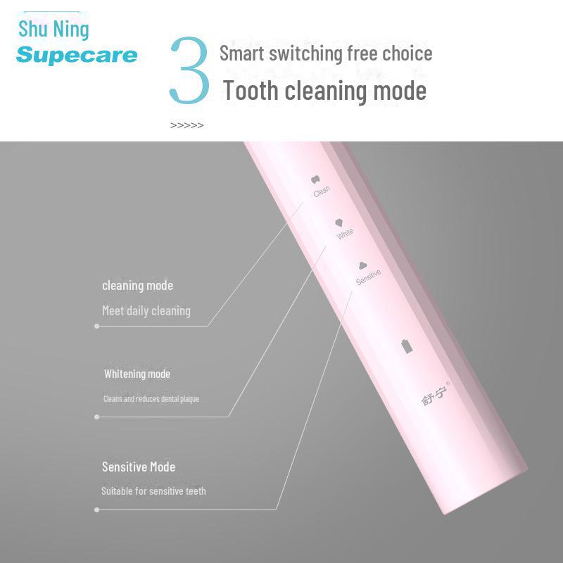 Shuning Sonic Vibration Electric Toothbrush - Timed Charging, Whitening, Soft Bristles, Adult Gift