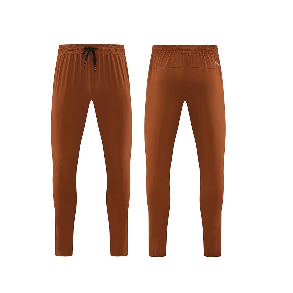 

Мужские быстросохнущие дышащие нейлоновые беговые брюки - летние свободного кроя с манжетами на штанинах XL кофейный