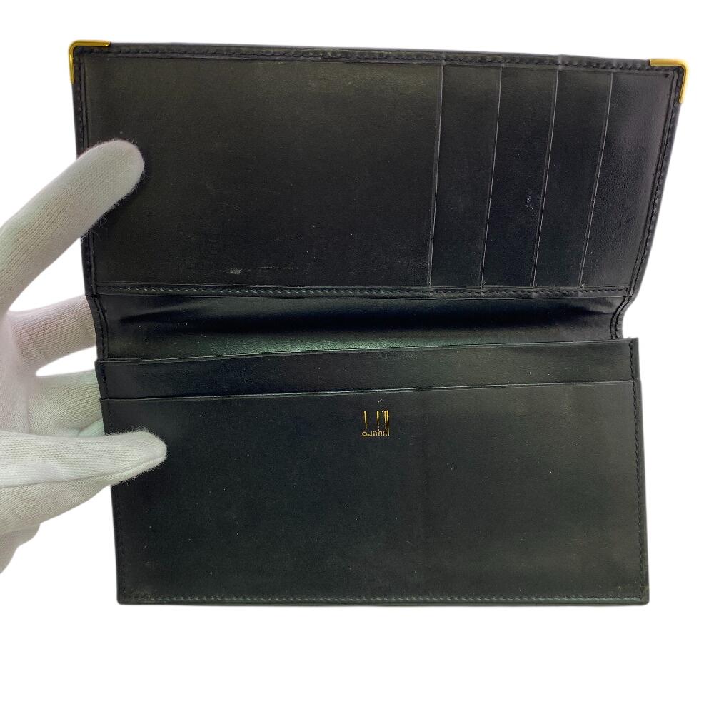 Dunhill Bifold Wallet Long Wallet Card Case leather Bifold Wallet black leather Used