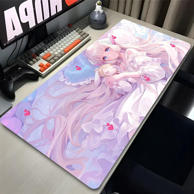 C-Chobits Chii Anime Girl Desk Mat Computer Office Extended Mouse Pad Laptop Rubber Non-slip Large Mousepad Gamer Cabinet Carpet