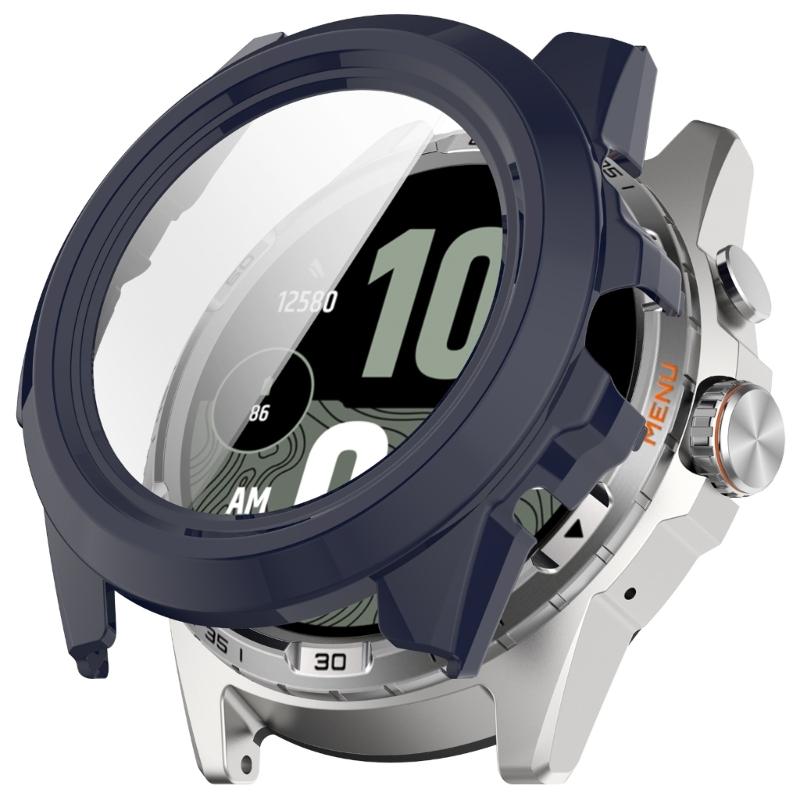 PC Full Coverage Smartwatch Integrated Tempered Glass Screen Protector Defense Hard Sleeve Case Guard Suitable for Watch