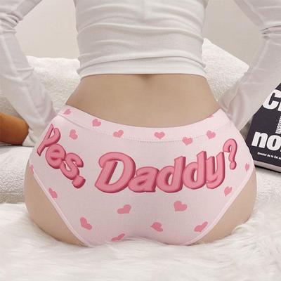 Lustige Dessous-Slips für Frauen, Unterwäsche, Höschen, „Yes Daddy“-Brief, bedruckt, Damen-Dessous
