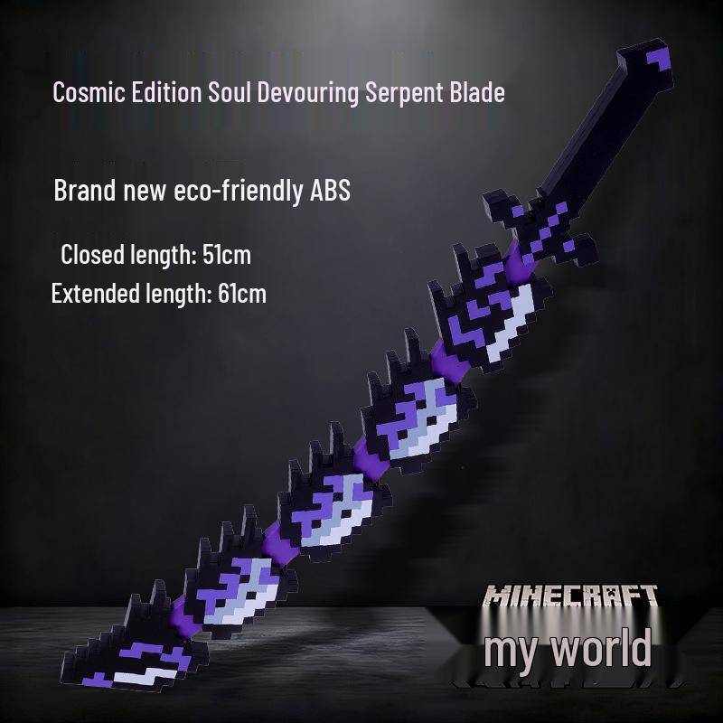 Pixel Luminous Toy Set: Diamond Sword, Pickaxe, Axe - Game Accessories for Kids