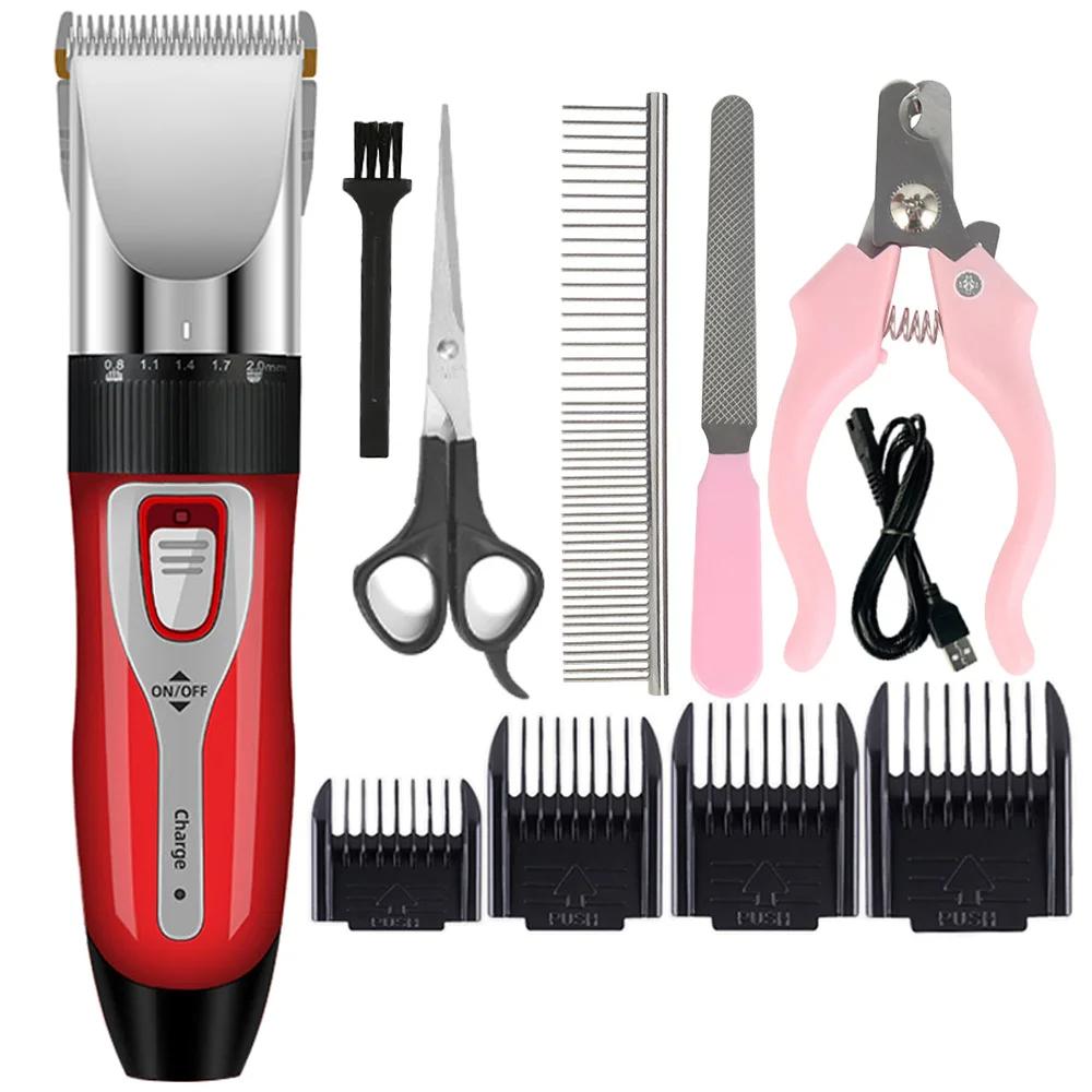 Dog Cat Clipper Hair Clippers Grooming Haircut Pet Shaver Conjunto completo Pets Recarregável Professional Cutter Shaver Máquina de corte