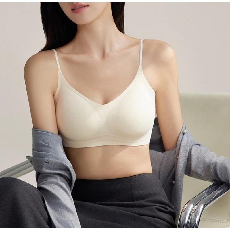 Women S Seamless Wireless Push Up Bra With Thin Straps For Small Chest