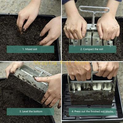 KX4B Manual Seedling Starter Press Creates Square Soil Block For Transplanting Reduces Root Stress Gardening Equipment