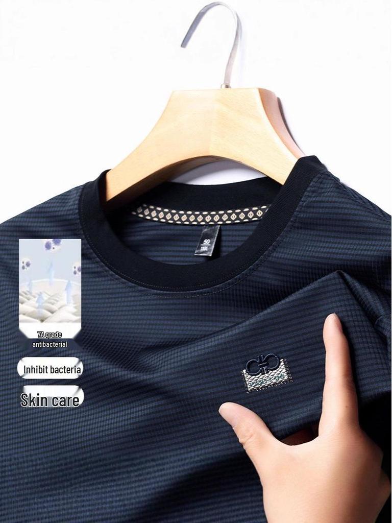 Herren Gestreiftes Langarm Rundhals Sweatshirt für Frühling & Herbst