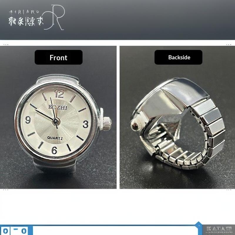 Punk Vintage Quarzuhr Ring Elastischer Dehnbarer Finger Schmuck Für Männer Frauen Tägliches Mode Accessoire