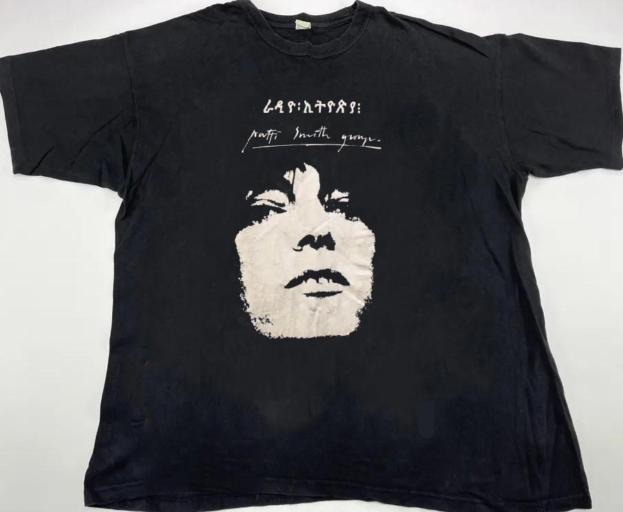 Vtg Patti Smith punk rock unisex black tee shirt all sizes QT6878 XXXXL