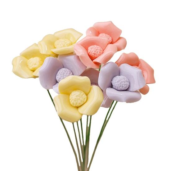 Handmade 3D Ceramic Flower Realistic Artificial Flower Decoration Eternal Flower Bouquet D