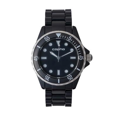 High-Reading Diver's Watch - Solid Color Design Series, Black Dial X Silver Strap, Lightweight Polycarbonate