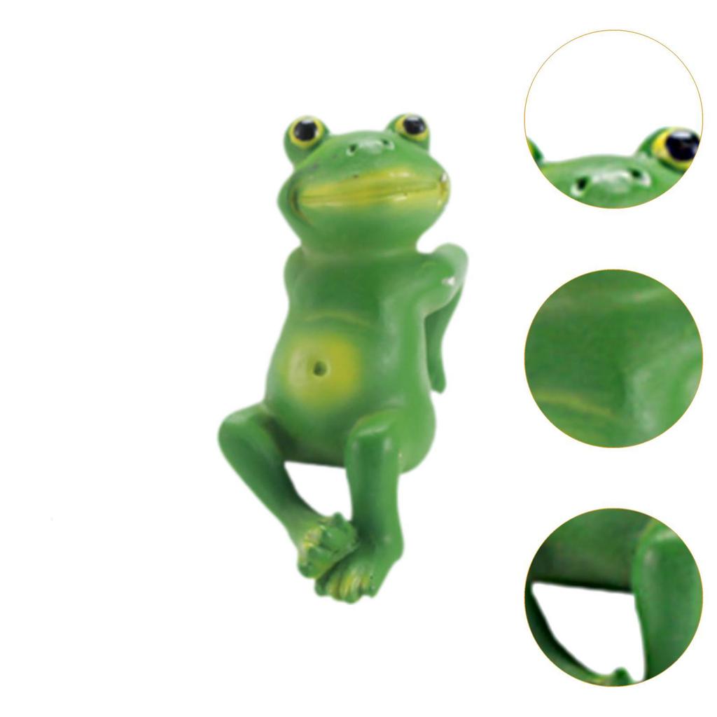 Niedliche Froschfigur Einweihungsgeschenk Moderne Außendekoration Handwerk Blumentopf-Halter für Terrasse Hof Balkon Rasen Zaun