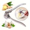 Thickened Alloy Manual Garlic Press Crusher Mincer Ginger Juicer Peeler Kitchen Tool with Ergonomic Handle for Easy Garlic Crushing