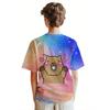 Starry sky capybara boys T-shirt 3D digital printing back-to-school tops summer cute casual