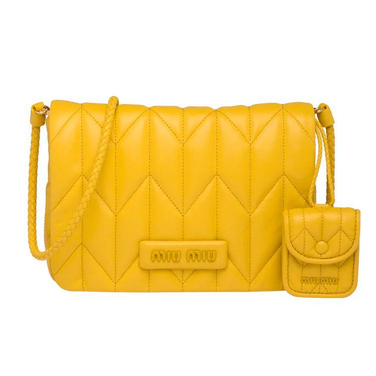 

MIU MIU Casual Travel Bag Flap Closure Leather Shoulder Bag Women Bags Sunshine-Yellow 5BH197_2DN6_F0377_V_OOO Basic Set (Bag+Dust Bag)
