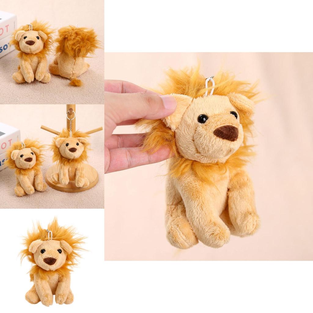 Plush Lion Keychain Toy With Short Plush Material For Girls And Gift Ideas