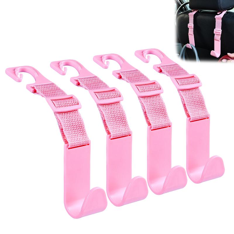Car Seat Headrest Strap Hook Multifunctional Holder Adjustable Car Hook 4Pcs/set