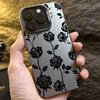 Black Rose Phone Max For iPhone 16 Pro 15 14 13 12 11 Case Funda Bumber Coque
