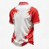 Men's Soccer Fan Polo Shirt Mesh Breathable Short Sleeve Collared Top with Canadian Themed Graphic Print Suitable for Sports and Casual Wear