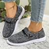 Breathable Denim Lace Up Canvas Shoe Women 2025 Autumn Round Toe Low Heel Sneakers Soft Sole Non Slip Vulcanized Shoes