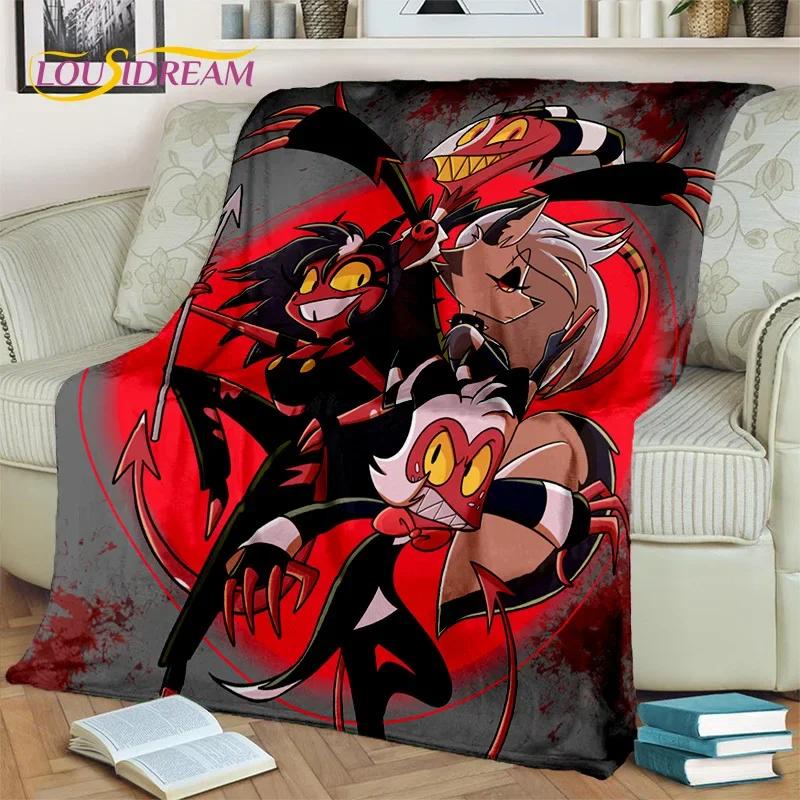 3D H-Helluva Boss Blitzo H-Hazbin Hotel Cartoon Blanket,Soft Throw Blanket for Home Bedroom Bed Sofa Picnic Office Cover Blanket