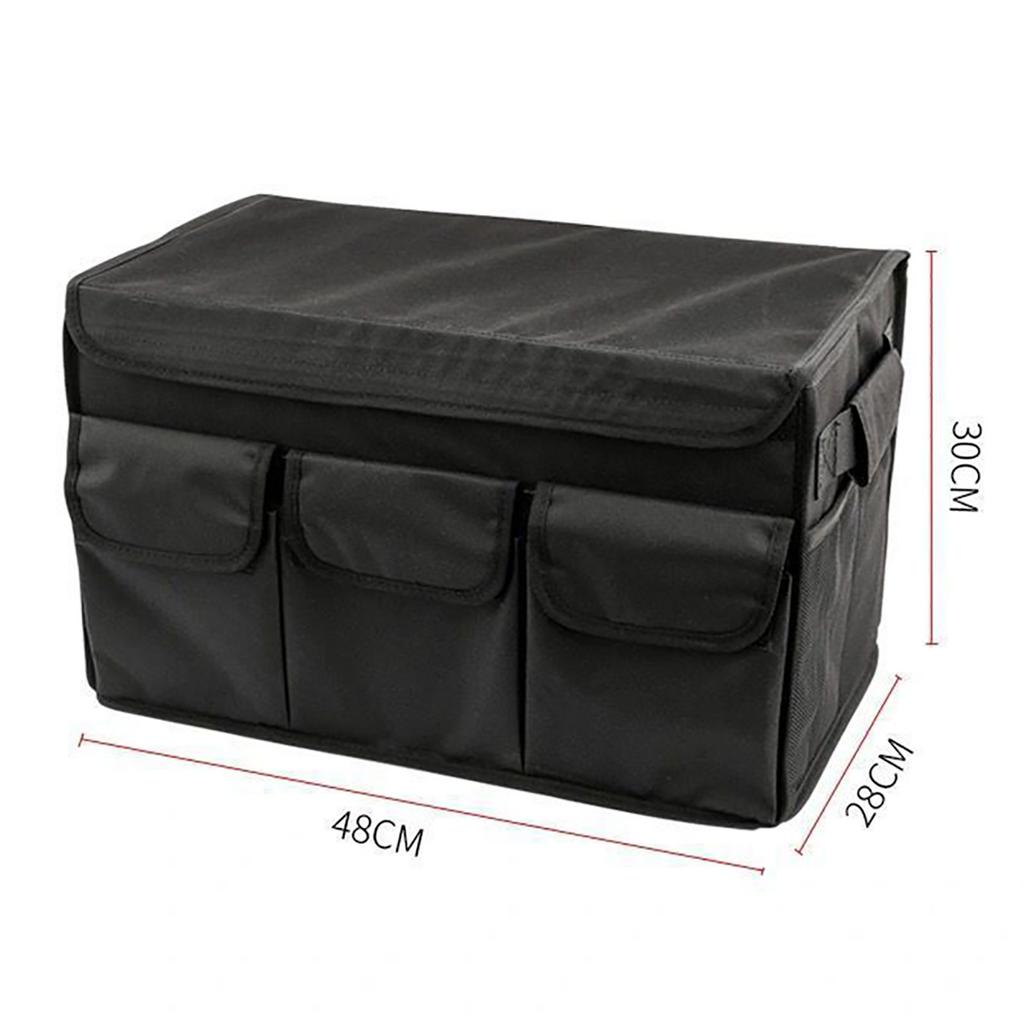 Car Trunk Organizer With Lid Eco-Friendly Multi Compartments Durable Collapsible Cargo Storage Box Container For Auto Truck SUV