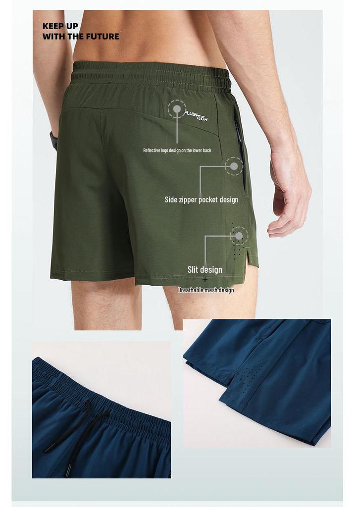 Men's Quick-Dry Mesh Running Shorts, 3/4 Length, Stretch & Breathable for Marathon Fitness