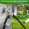 Long handle brass two way water diverter valve 3 4 inch GHT threaded high flow garden hose splitter green.