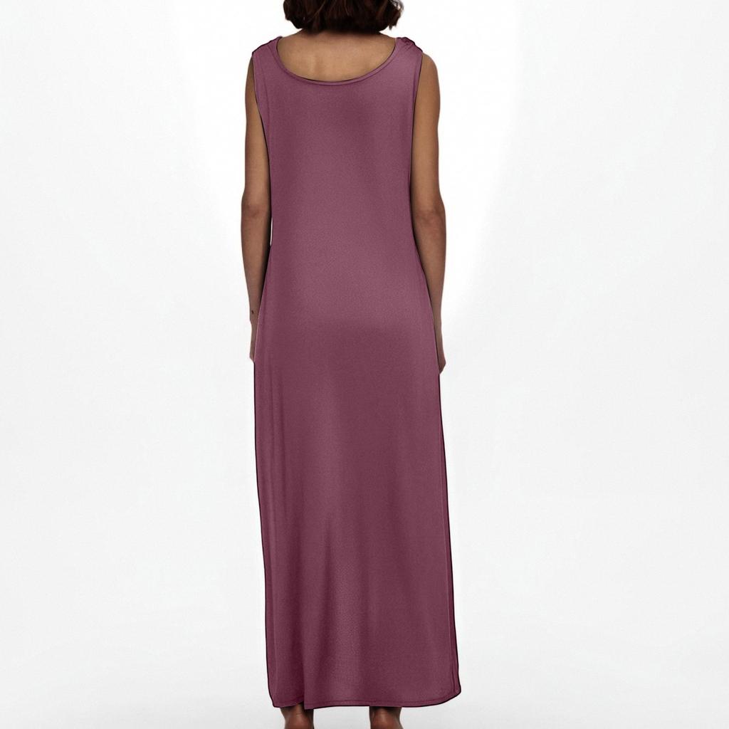 Women's Fashion Sleeveless Straps V-Neck Casual Long Dresses