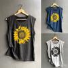 Stylish And Comfortable Women Sleeveless Top With Eye-catching Sunflower Design