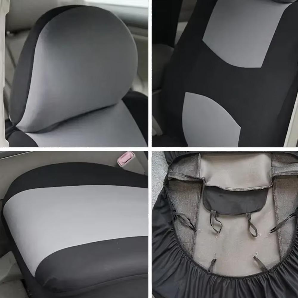 Car Seat Covers Full Set Front Split Rear Bench For Car Universal Cloth SUV Sedan Van Automotive Interior Seat Protector Covers