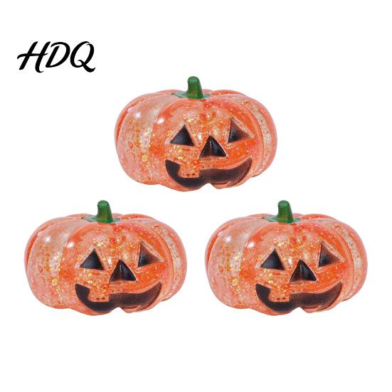 Glitter Stress Toy 1/2/3Pcs Halloween Pumpkin Head Ball, Anxiety Relief Spooky Toy, Stretchy Orange Sensory Healing Ball