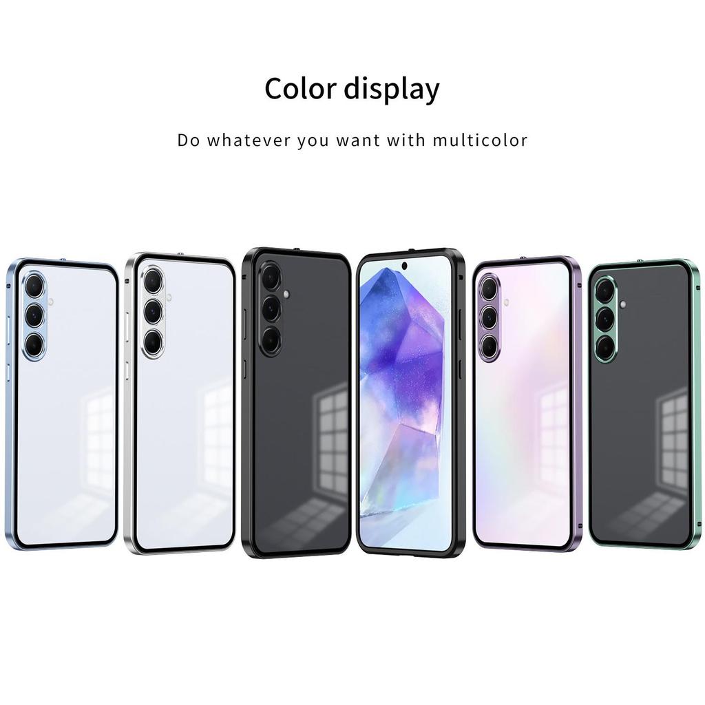 Samsung A55 Metal Frame Snap-On A15 Phone Case, Single-Sided Frosted for Samsung A35, S24FE Compatible.