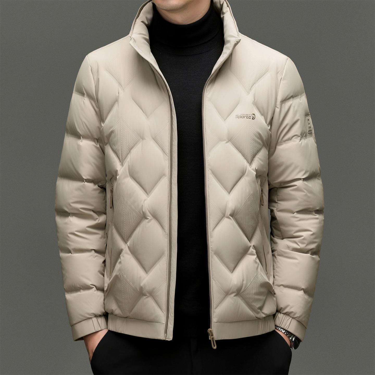 

Men s 90% White Duck Down Lightweight Winter Jacket 2025 - Simple, Versatile, High-Quality Outerwear Extra Large вершковий/білий