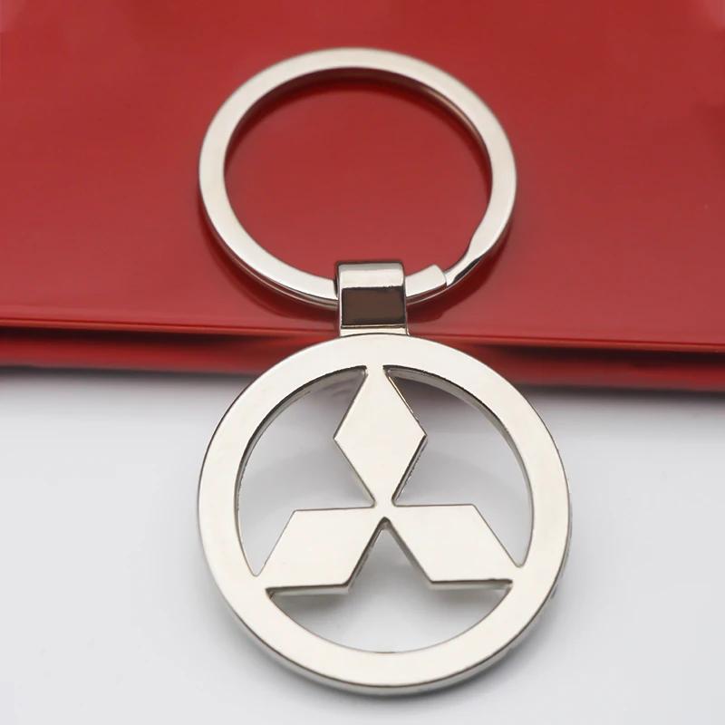 Emblema do Logotipo da Chave de Metal Mitsubishi Para Carro Xpander Galant Lancer 9/10 Space Star Delica Ralliart Pajero Grandis ASX Prata Fixação