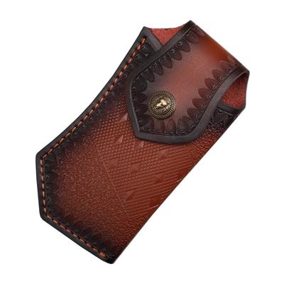 Portacoltello a serramanico Custodia in Pelle di Mucca Goffrata Custodia per Coltello da Tasca Custodia in Pelle di Secondo Strato Custodie per Coltelli da Campeggio Fibbia della Cintura