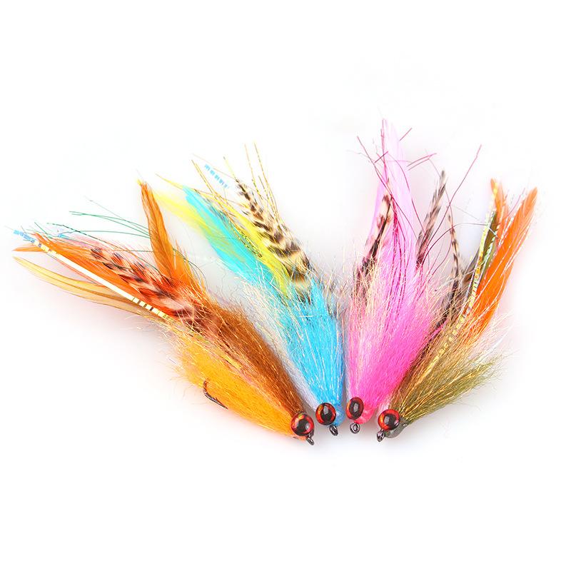 6Colors 9cm Flash Streamer Minnow Fibers Kinky Synthetic Fly Fishing Tying Material For Bass Pike Lure Jig Head