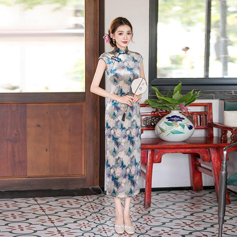Sleeveless national style new Chinese Suzhou long daily cheongsam improved young 1011 new women's high-end dress