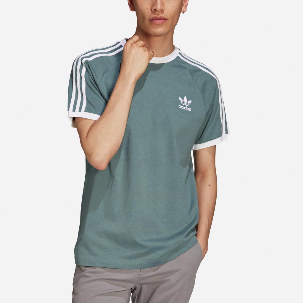 Adidas Originals Trefoil Vintage 3-Stripes Raglan Crew Neck Tee Men Tops Emerald GN3479