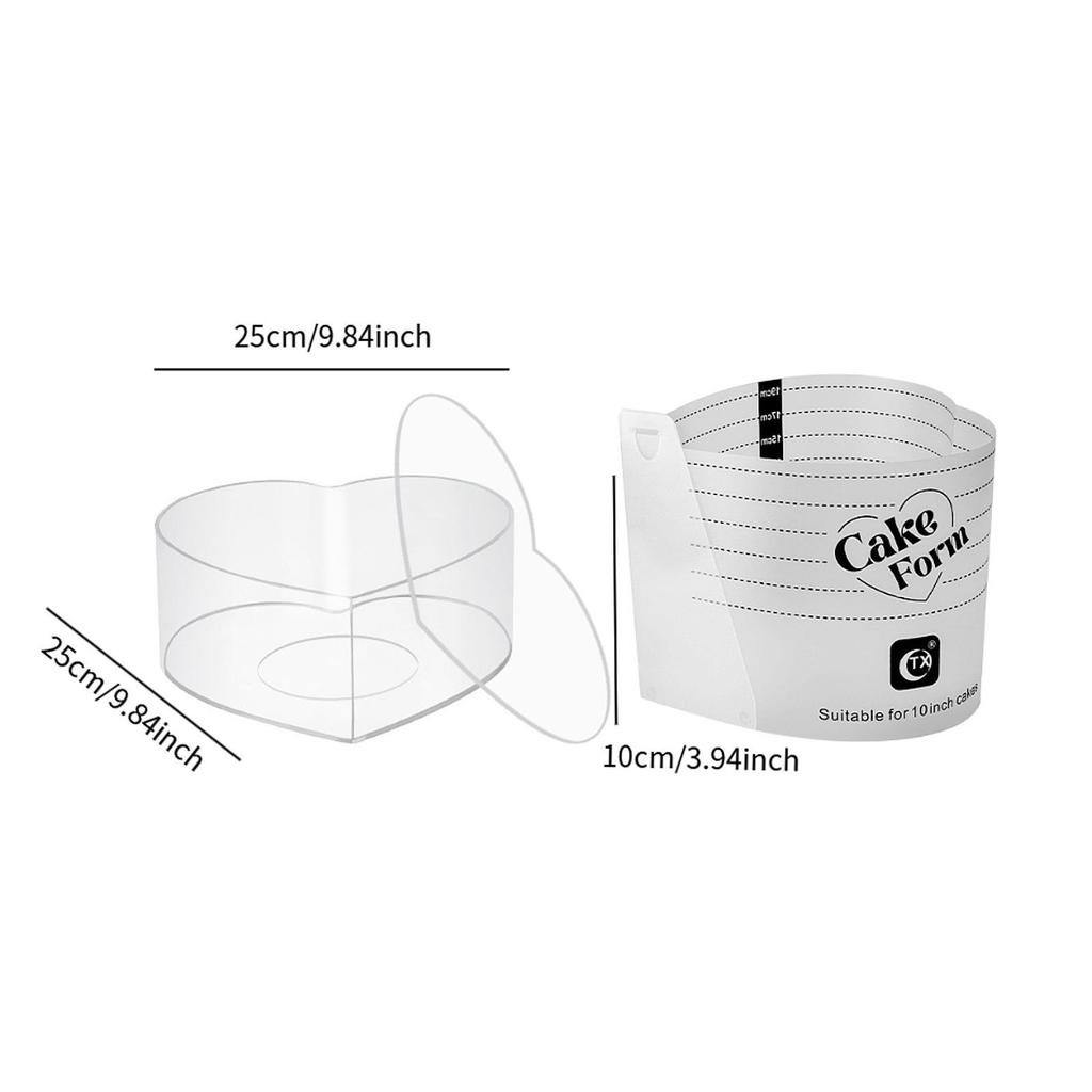 Heart Cake Disc Practical Acrylic with Form for Home Kitchen Restaurant 6inch