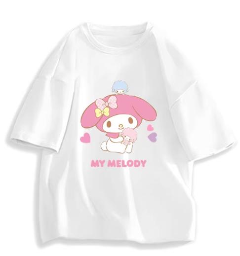 2026 New Fashion RoundNeck ShortSleeve TShirt Spring Summer Sanrio My Melody Women TShirt Unisex Trendy Cute Top Clothing