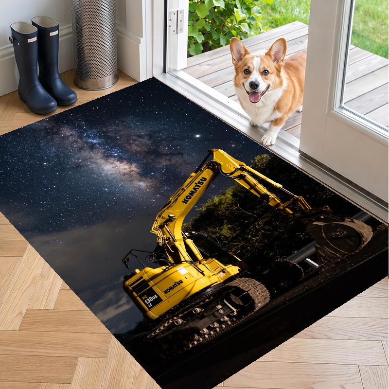 Crystal Velvet Rug with Komatsu Design, Soft Non-Slip Floor Mat for Living Room Bedroom Decor