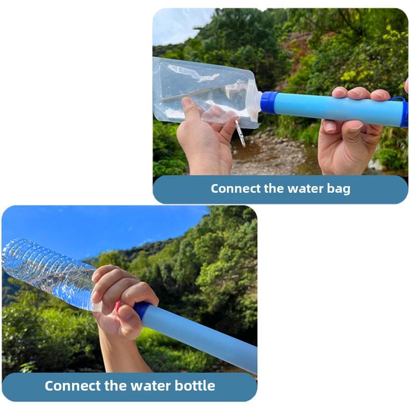 1500L Outdoor Personal Water Filter Portable Water Purifier Survival Straw Ultra-Light 0.01 Micron 4-Stage Filter System