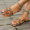Fashion 2025 Summer New Open Toe Women's Slippers Mixed Colors Outdoor Low Heel Sandals Plus Size Daily Casual Beach Slippers Zapatos